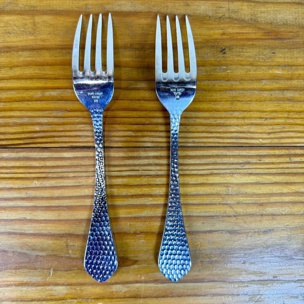 Bon Chef Hammered Stainless Flatware Set | 6-Piece | 18/10 Modern Silverware - Picture 9 of 12